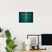 Poster Vue Avant Du Squelette Humain Avec Nerveux (Bureau à domicile)