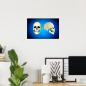 Poster Vue Avant Et Vue De Côté Du Crâne Humain (Bureau à domicile)
