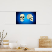 Poster Vue Avant Et Vue De Côté Du Crâne Humain (Cuisine)