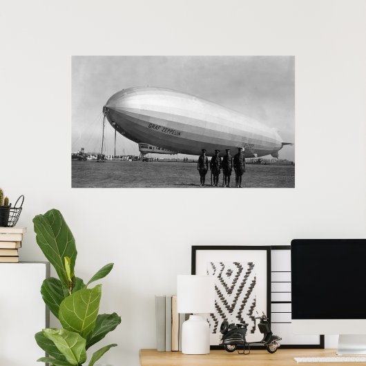 Poster Vue Blimp de la pointe de fermeture Zeppelin (Bureau à domicile)