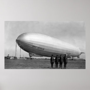Poster Vue Blimp de la pointe de fermeture Zeppelin