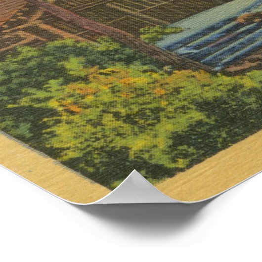 Poster Vue "Camp Fire Bowl" de Big Basin, Californie (Coin)