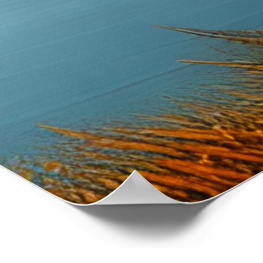 Poster Vue classique d'automne d'un lac d'arbres (Coin)