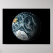 Poster Vue complète de la Terre qui met en évidence l'Ant (Devant)