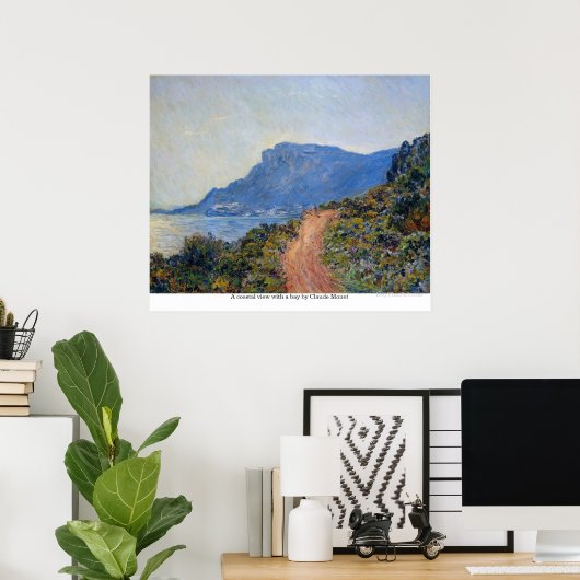 Poster Vue côtière avec baie de Claude Monet (Bureau à domicile)