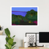 Poster Vue côtière Paysage abstrait (Bureau à domicile)