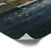 Poster Vue d'Albany Skyline la nuit (Coin)