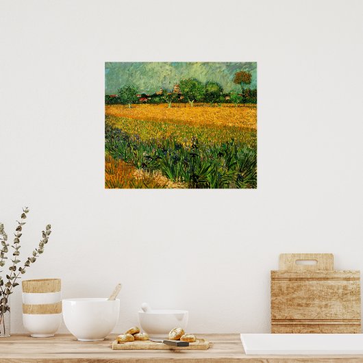 Poster Vue d'Arles avec Irises par Vincent van Gogh (Cuisine)