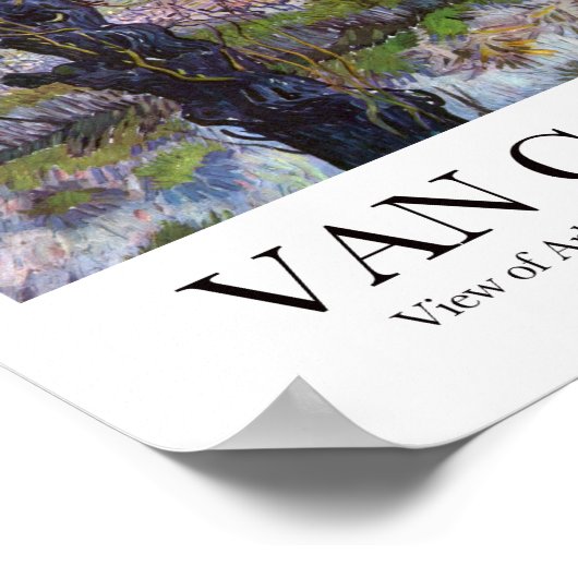 Poster Vue d'Arles, Flower Orchards par Van Gogh (Coin)