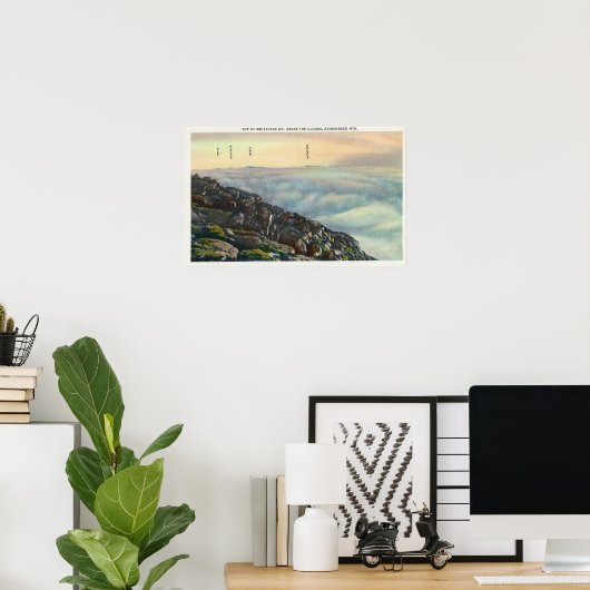 Poster Vue d'autres Mts Adirondack au-dessus des Nuages (Bureau à domicile)