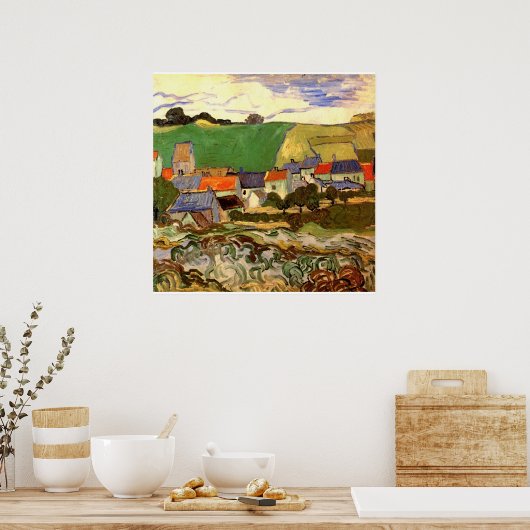 Poster Vue d'Auvers par Vincent van Gogh (Cuisine)