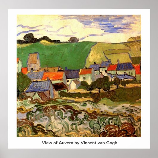 Poster Vue d'Auvers Vincent van Gogh (Devant)