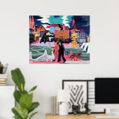 Poster Vue de Bâle et du Rhin (Bureau à domicile)