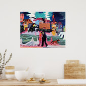 Poster Vue de Bâle et du Rhin (Cuisine)