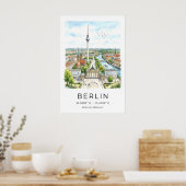 Poster Vue de Berlin - Panorama dessiné à la main avec (Cuisine)