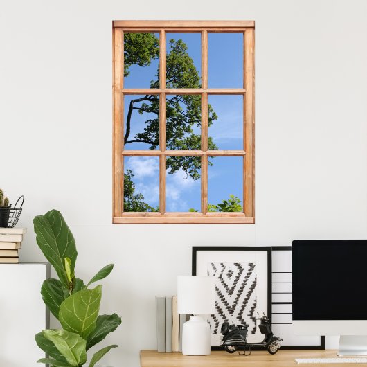 Poster Vue de branche d'arborescence à partir d'une illus (Bureau à domicile)