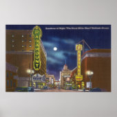 Poster Vue de Broadway la nuit (Devant)