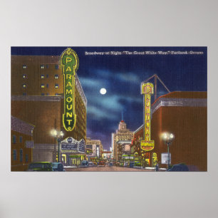 Poster Vue de Broadway la nuit