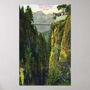 Poster Vue de canyon de Capilano de montagne de couronne