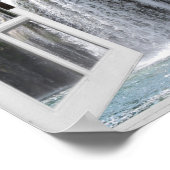 Poster Vue de cascade Trompe l'oeil Fausse fenêtre (Coin)