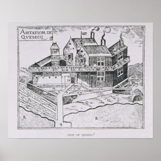 Poster Vue de Champlain sur le Québec (Devant)