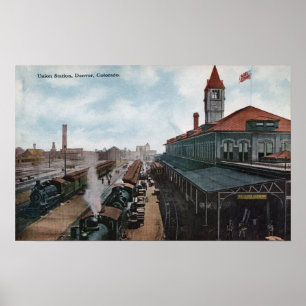 Poster Vue de chemin de fer de station des syndicats