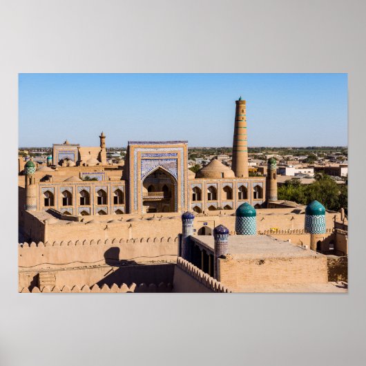 Poster Vue de Citadel Kunya-ark - Khiva, Ouzbékistan (Devant)