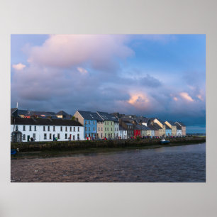 Poster Vue de Claddagh de la longue promenade et des vieu