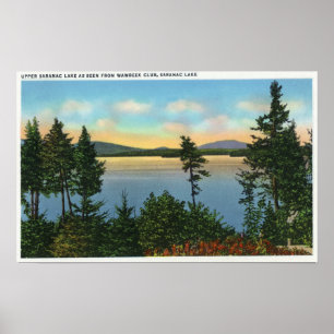 Poster Vue de club de Wawbeek de lac supérieur Saranac