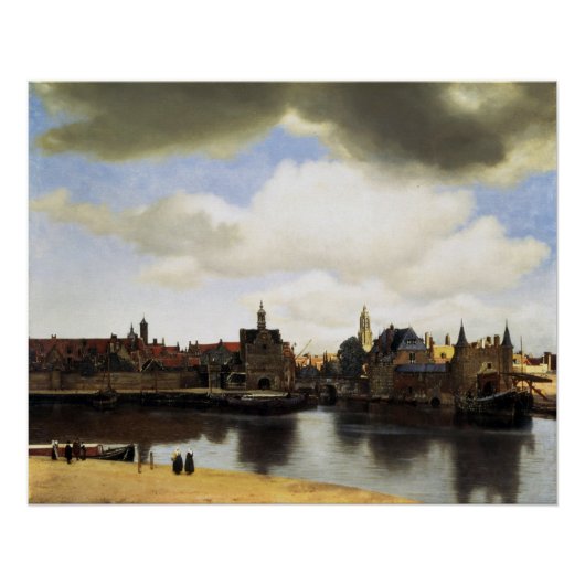 Poster Vue de Delft Johannes Vermeer Glossy (Devant)