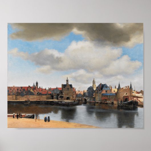 Poster Vue de Delft, par Johannes Vermeer (Devant)