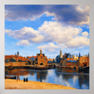 Poster Vue de Delft par Johannes Vermeer