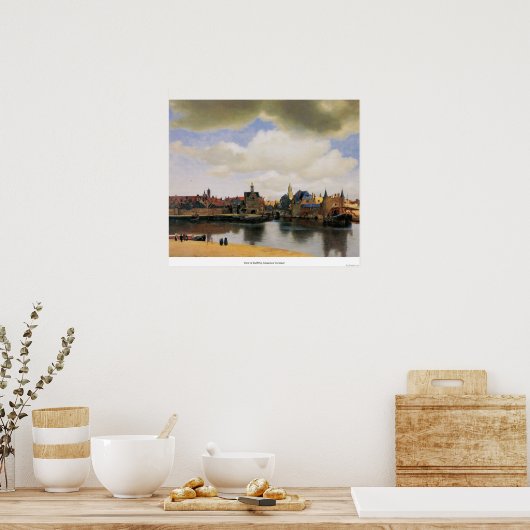 Poster Vue de Delft par Johannes Vermeer (Cuisine)