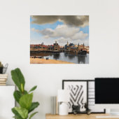 Poster Vue de Delft Vermeer (Bureau à domicile)