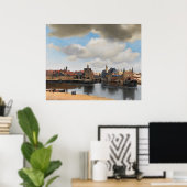 Poster Vue de Delft Vermeer (Bureau à domicile)
