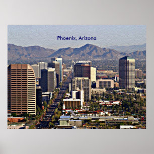 Poster Vue de Downtown de Phoenix, Arizona