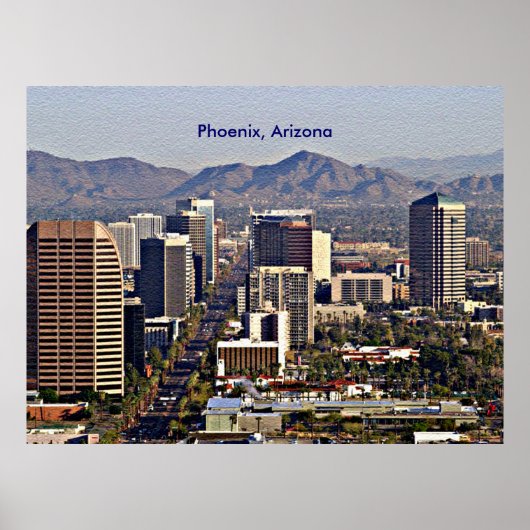 Poster Vue de Downtown de Phoenix, Arizona (Devant)