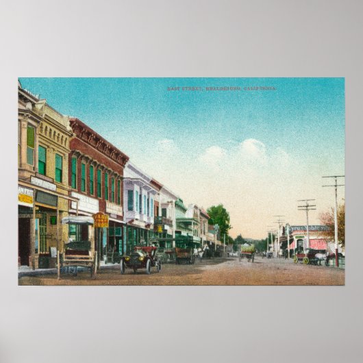 Poster Vue de East StreetHealdsburg, CA (Devant)
