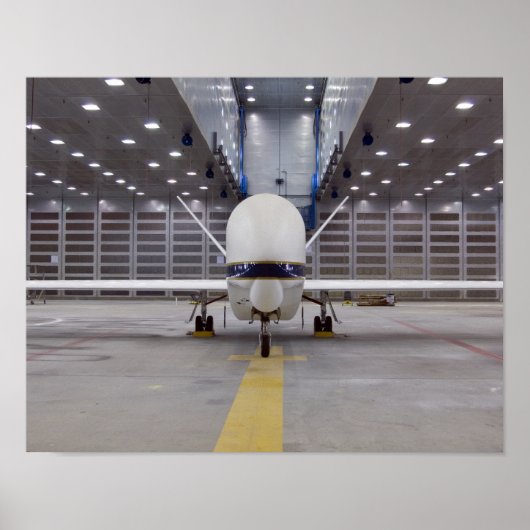 Poster Vue de face d'un avion sans pilote Global Hawk (Devant)
