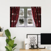 Poster Vue de fenêtre sur une scène de neige (Bureau à domicile)