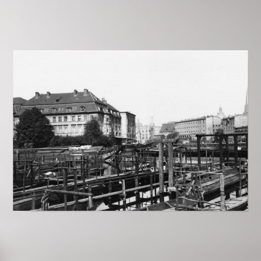 Poster Vue de 'Fischerinsel', Berlin, vers 1910 (Devant)
