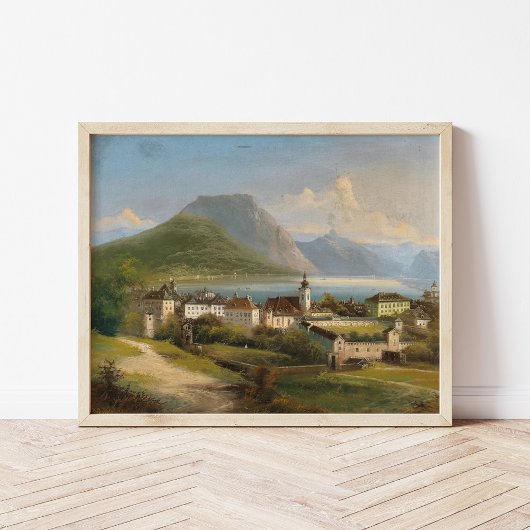 Poster Vue de Gmunden | Johann Wilhelm Jankowsky
