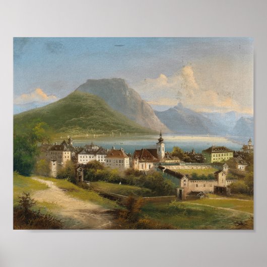 Poster Vue de Gmunden | Johann Wilhelm Jankowsky (Devant)