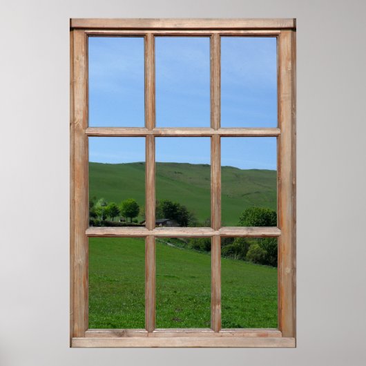 Poster Vue de Green Hill depuis une fenêtre (Devant)