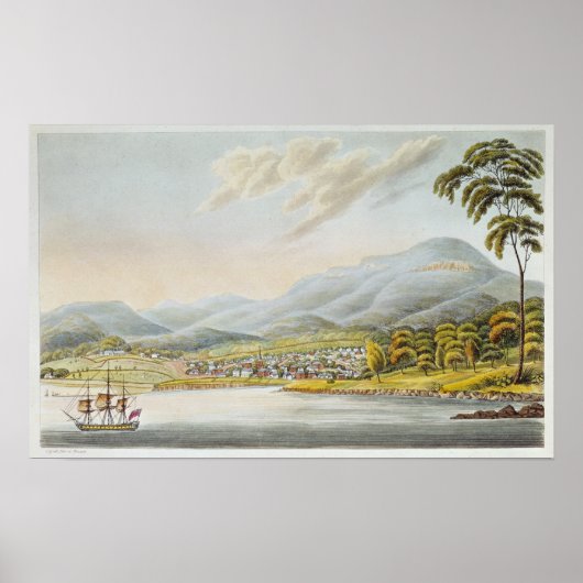 Poster Vue de Hobart Town, 1824 (Devant)