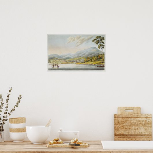 Poster Vue de Hobart Town, 1824 (Cuisine)