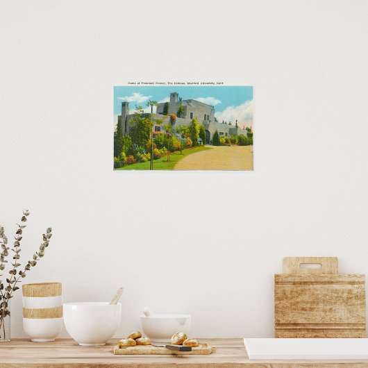 Poster Vue de Hoover's Home, Campus U de Stanford (Cuisine)