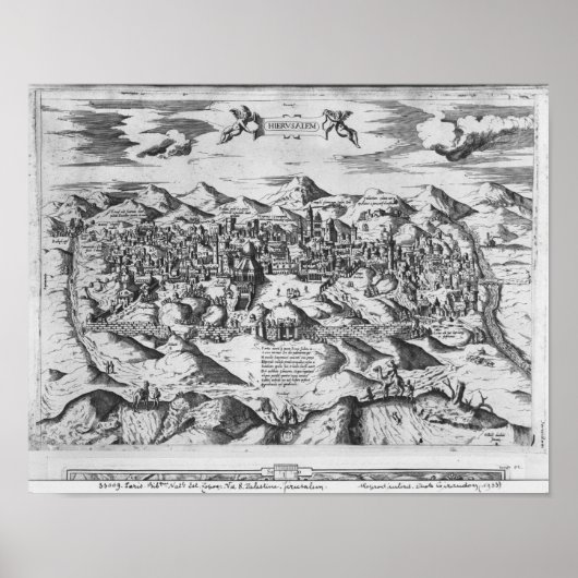 Poster Vue de Jérusalem, 1570 ? (Devant)