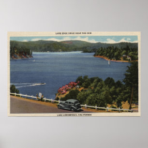 Poster Vue de la commande de bord de lac près du barrage