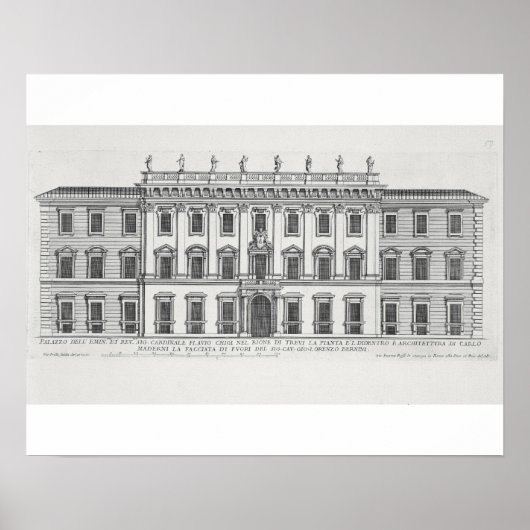Poster Vue de la façade du Palais Chigi, Rome, design (Devant)